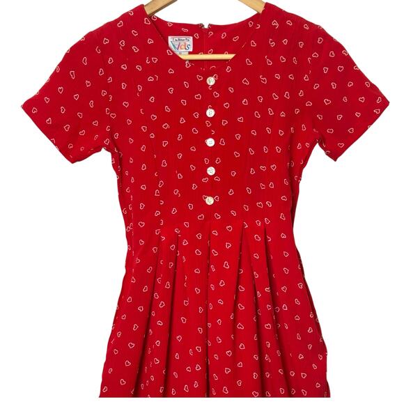 Vintage Talbots Kids Girls Size 10 Red White Hearts Tie Back Wide Leg Jumpsuit - Picture 2 of 8